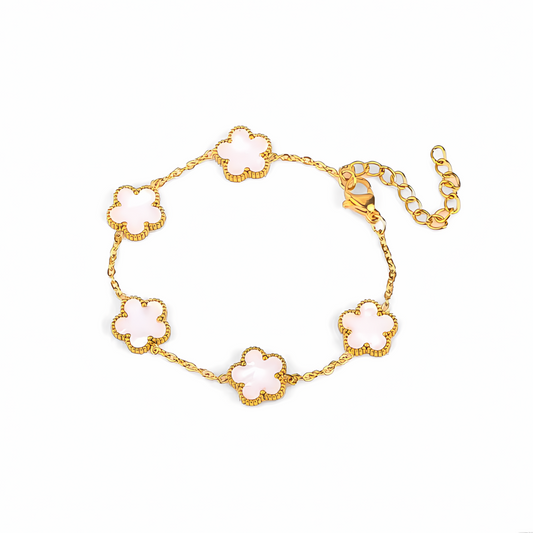 White/Gold Elysian Clover Bracelet