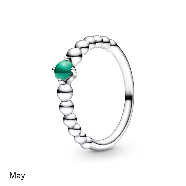 May Birthstone Beaded Ring - Elysian Embrace