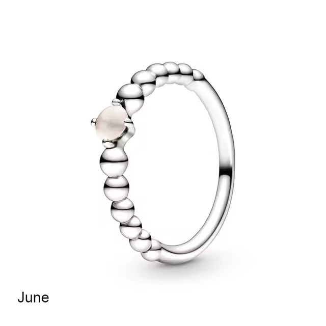 June Birthstone Beaded Ring - Elysian Embrace