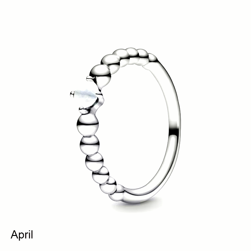 April Birthstone Beaded Ring - Elysian Embrace