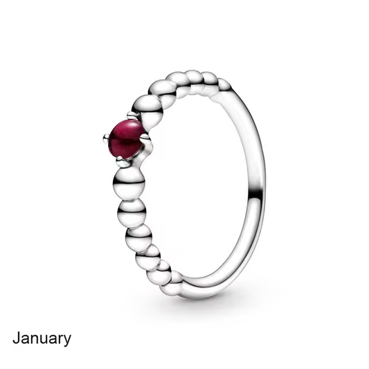 January Birthstone Beaded Ring - Elysian Embrace