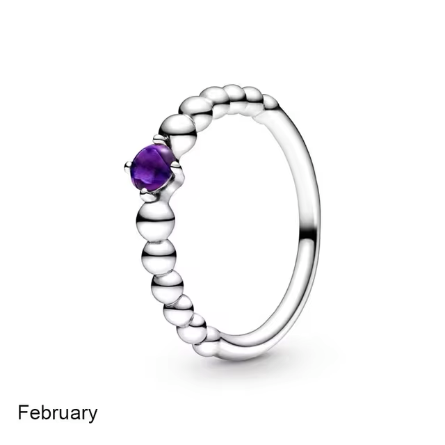 February Birthstone Beaded Ring - Elysian Embrace