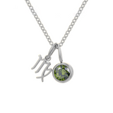 August Birthstone Necklace - silver