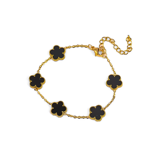 Black/Gold Elysian Clover Bracelet