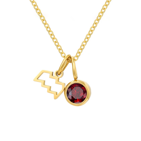 January Birthstone Necklace - gold