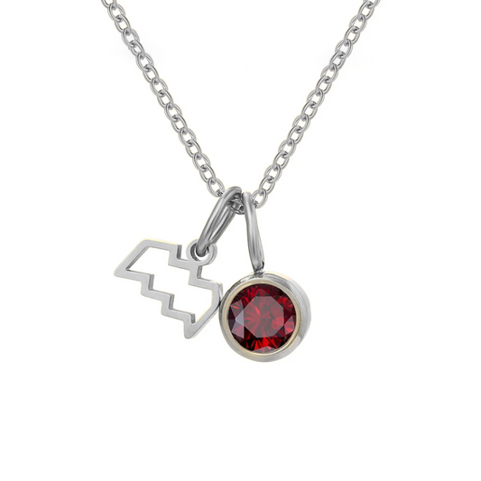 January Birthstone Necklace - silver