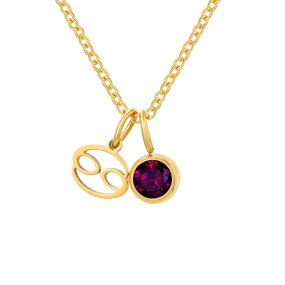 June Birthstone Necklace - Gold