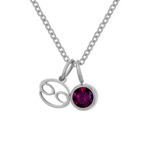 June Birthstone Necklace - Silver