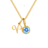 March Birthstone Necklace - gold