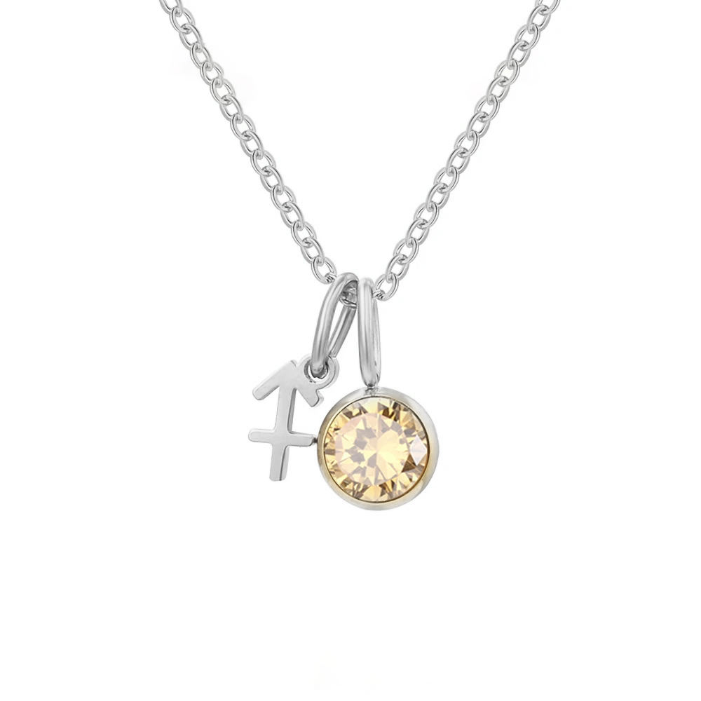 November Birthstone Necklace - silver