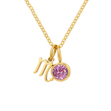 October Birthstone Necklace - Gold